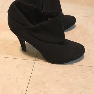 Black suede booties